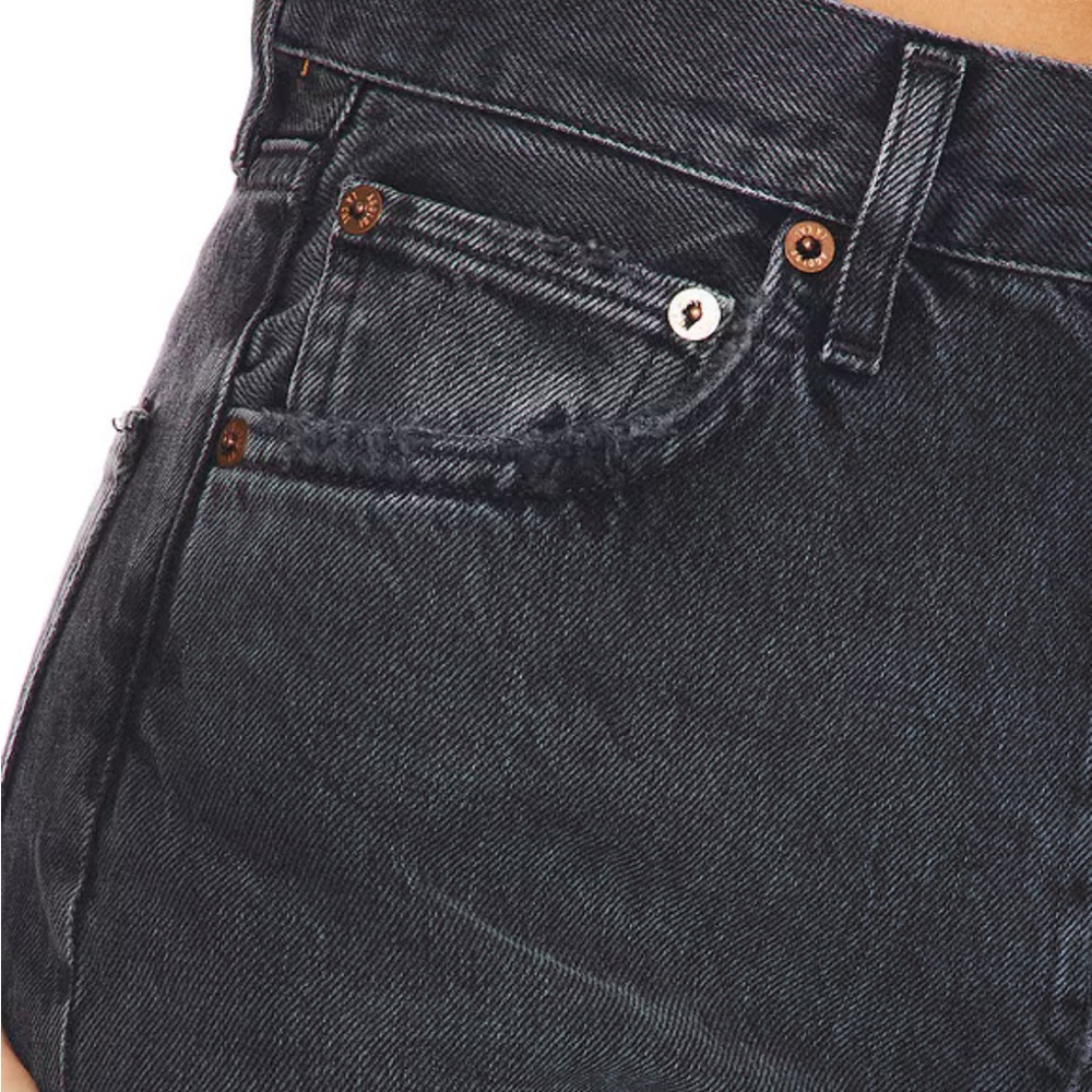 Agolde Women's Straight Leg 90s Jeans in Black 26 button fly - Picture 5 of 11